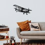 Wallity Airplane - APT322MS Escultura de Pared de Metal Negra